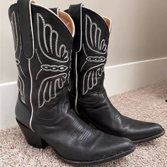 Idyllwind Black and White Western Heeled Boots - Picture 1 of 5